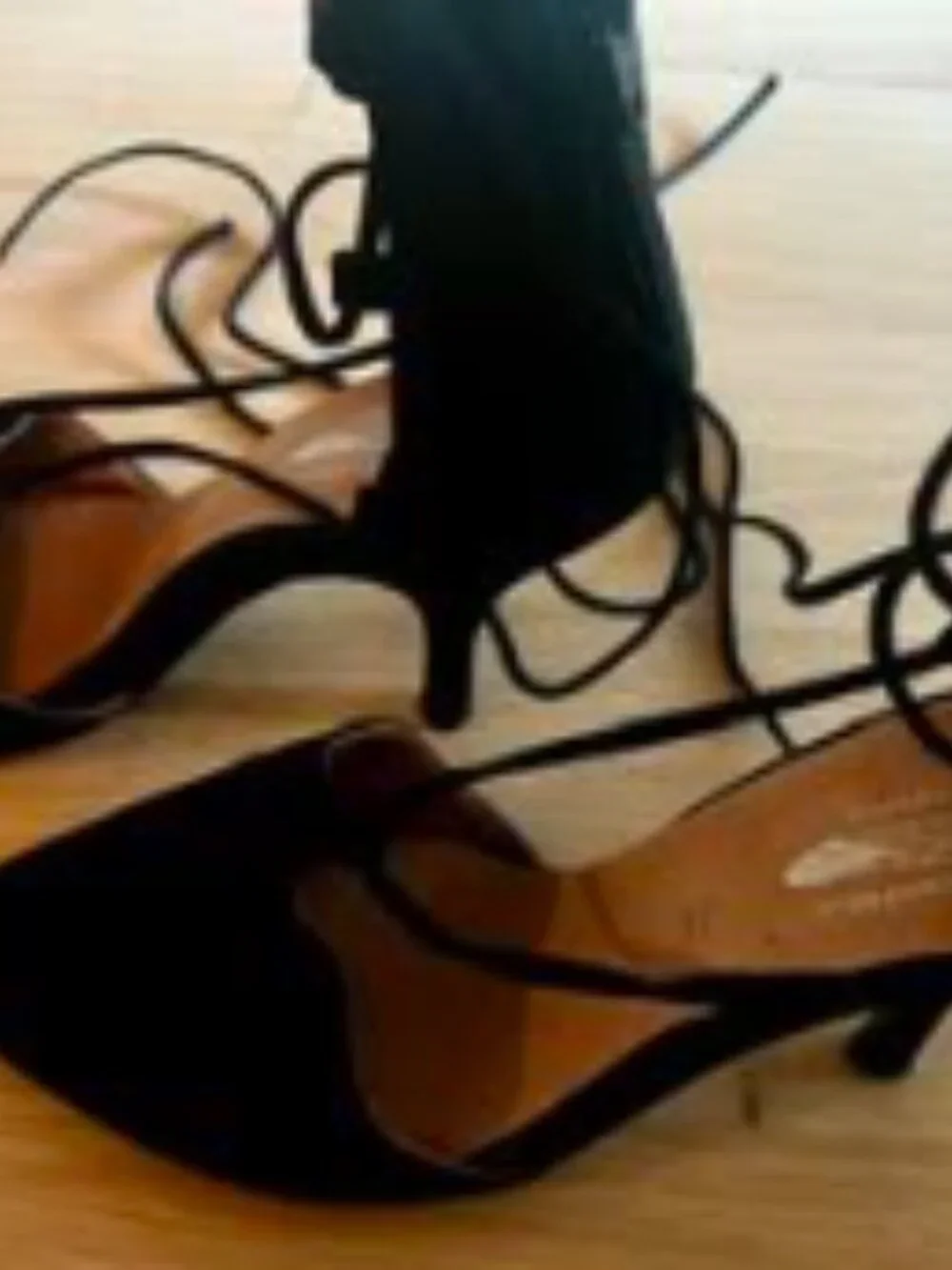 Jeffrey Campbell x Free People Black Suede Lace-Up Pointed Toe Pumps 7.5